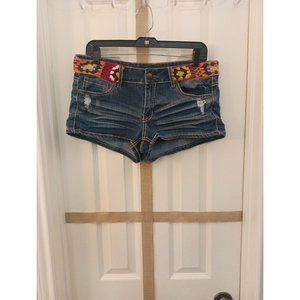 Women's Dollhouse Crazy Sexy Cool Distressed Jean Shortie Shorts Size 11